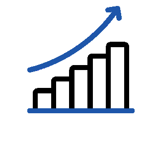 Gráfico de barras em crescimento