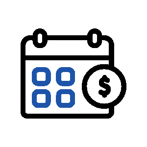 Calendário com um relógio no canto